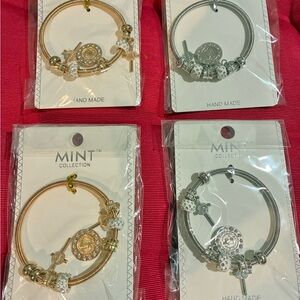 Mint Collection Gold and Silver Charm Bracelets pack of 4